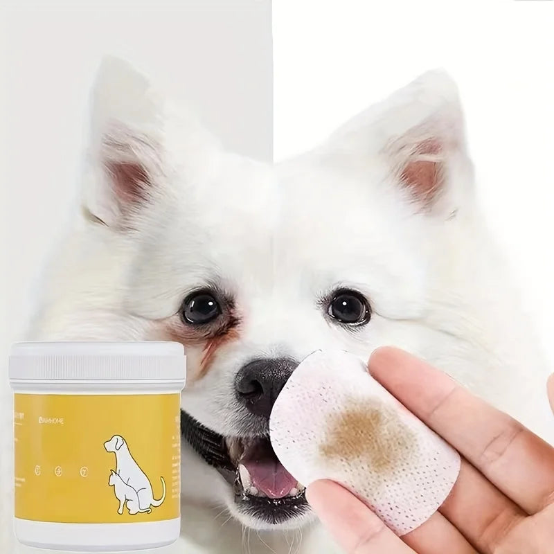 Pet Tear Stain Wipes — 200-Count Eye Cleaning Pads for Dogs & Cats