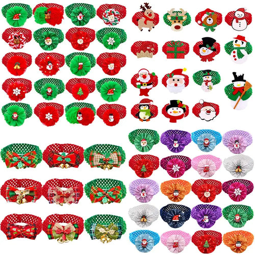 Snowman & Penguin Christmas Bowtie Bulk Pack (50 or 100 Pieces)