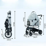 Lightweight Pet Stroller Foldable Outdoor Pet Stroller for Cats and Dogs Detachable Portable Pet Carrier High View Dog Stroller