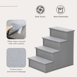 Pet Stairs with Cushioned Cover, 15.75x23.25x21.25in, Grey