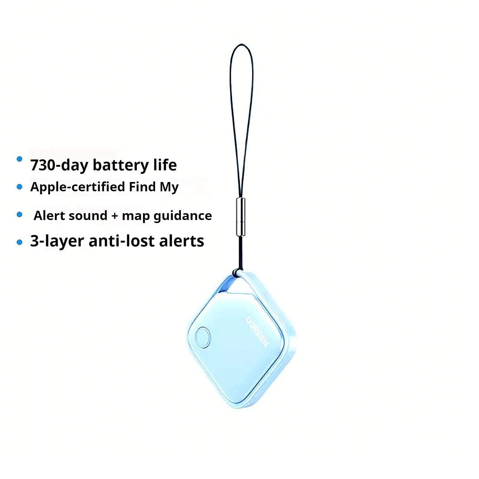 UGREEN Smart Bluetooth Tracker - 2-Year Battery, Apple Find My Compatible for iOS