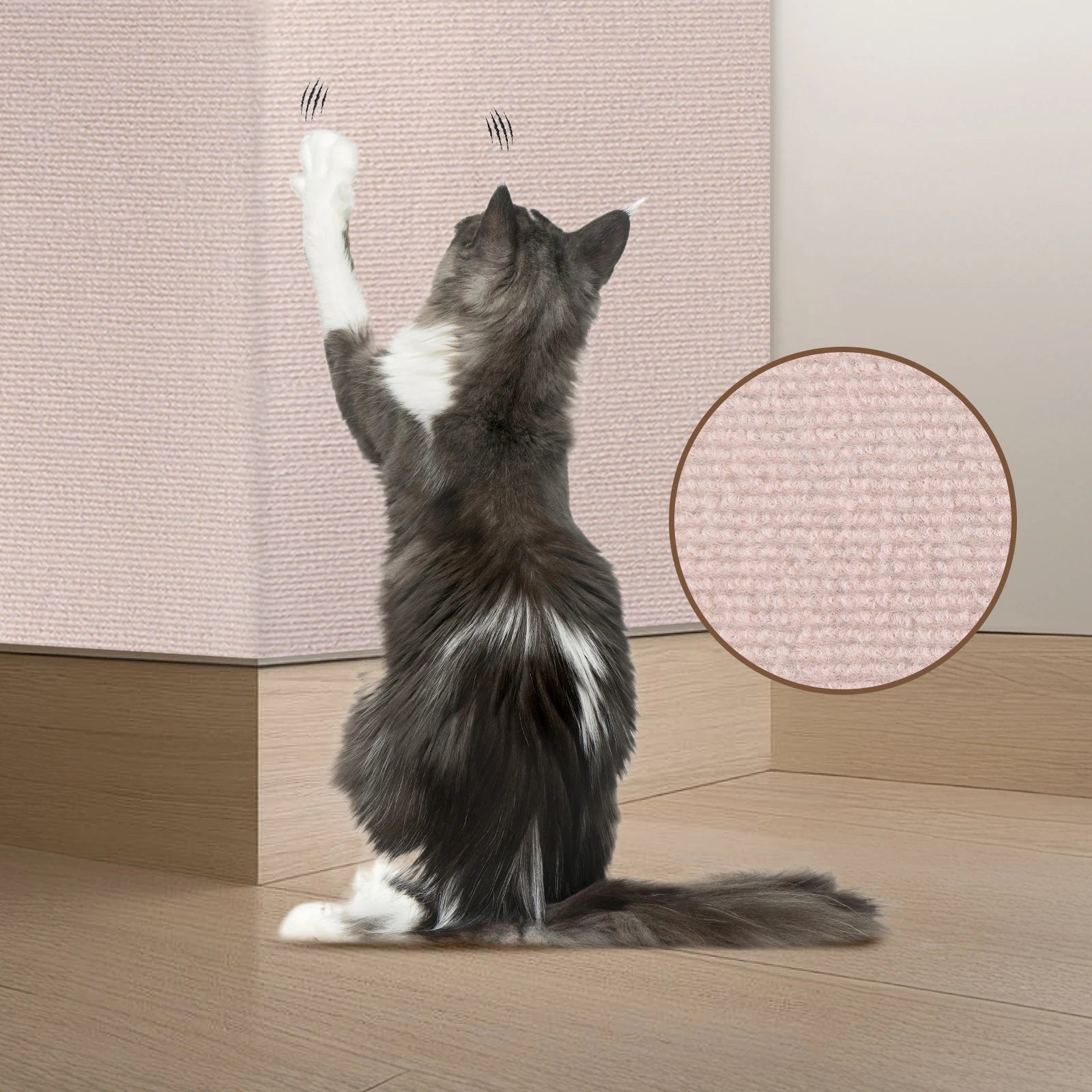 Self-Adhesive Cat Scratch Mat — Trimmable Furniture Protector, 2-Pack
