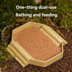 Dual-Use Turtle Bath Basin — Half-Water Habitat & Feeding Box