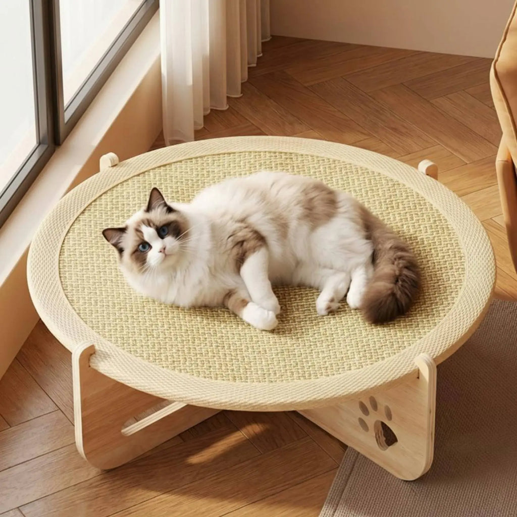 Cooling Wooden-Frame Cat Hammock Bed for Summer