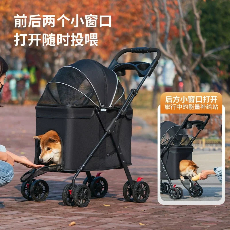 Lightweight Foldable Outdoor Pet Stroller for Medium & Large Dogs