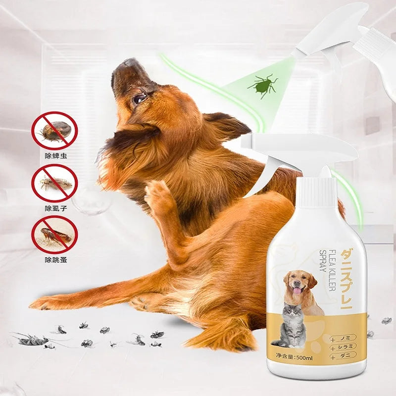 Natural Flea & Tick Repellent Spray for Dogs & Cats — Lavender & Camphor Oil, 500ml