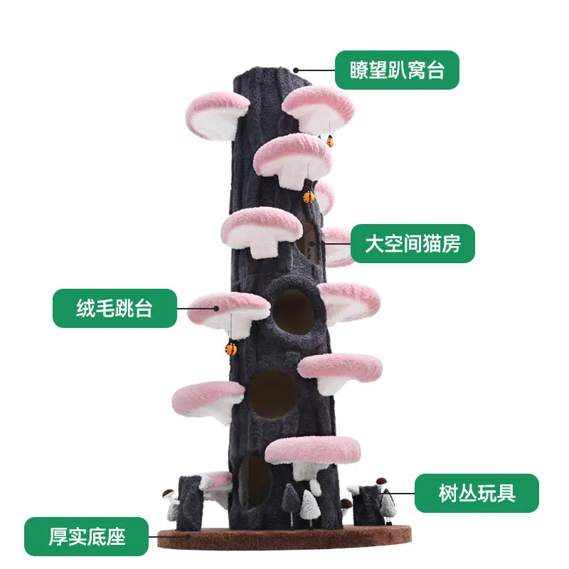 Floor-to-Ceiling Cat Tree with Jumping Platforms