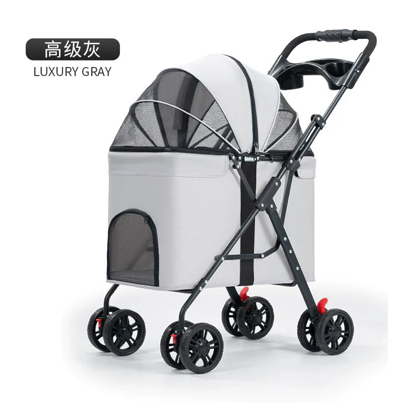 Lightweight Foldable Outdoor Pet Stroller for Medium & Large Dogs