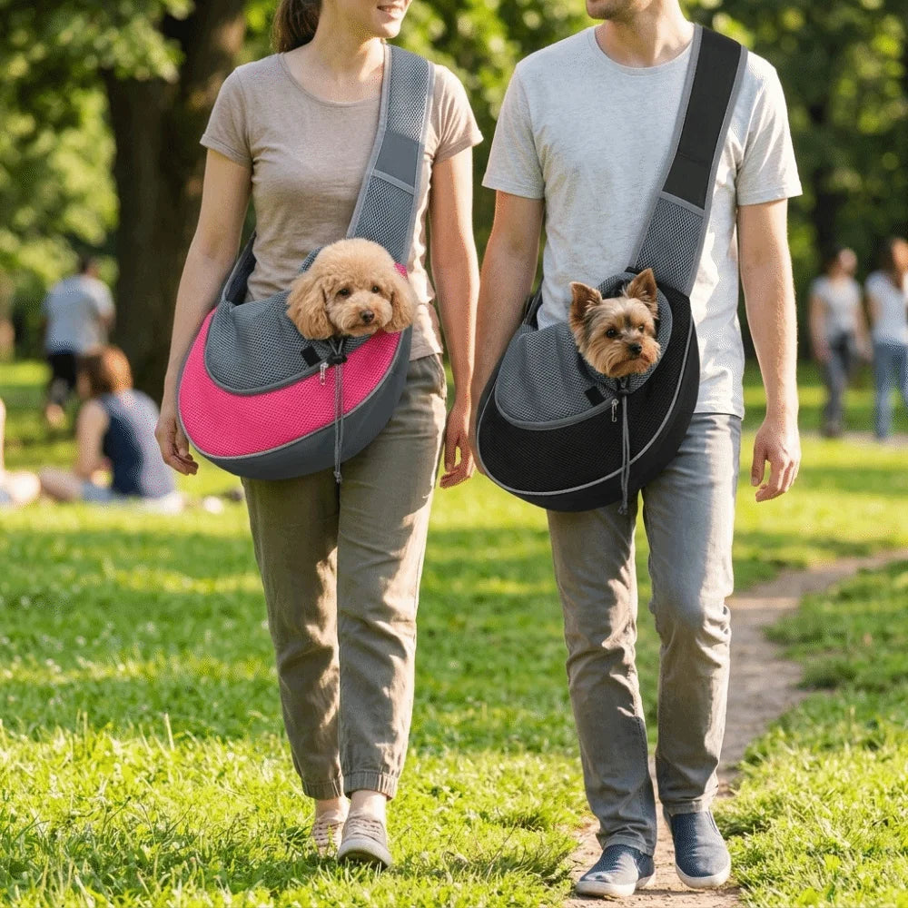 Breathable Mesh Pet Sling Carrier (Single Shoulder, Large Capacity)