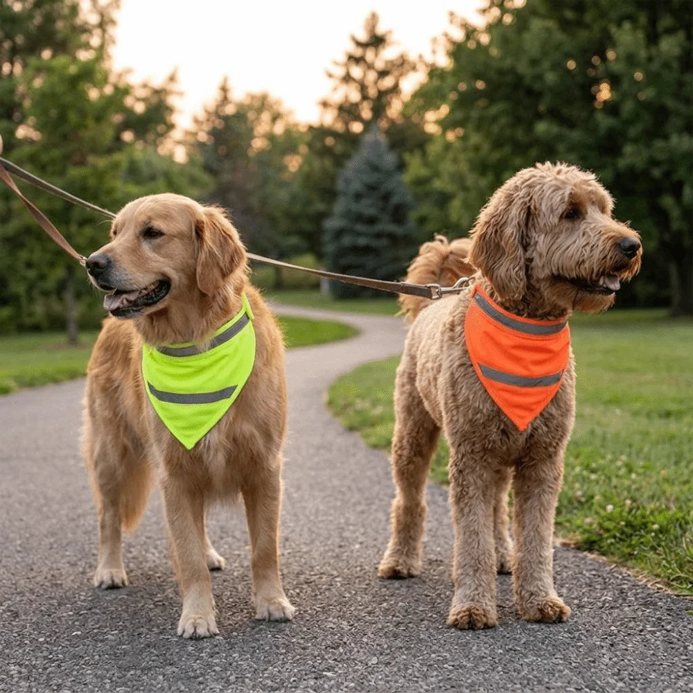 Reflective Dog Bandana Scarf (Washable, Luminous, Adjustable)