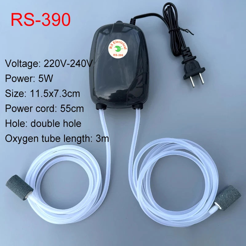 Ultra-Silent Aquarium Air Pump (3W/5W, 220V, Portable Oxygenator)