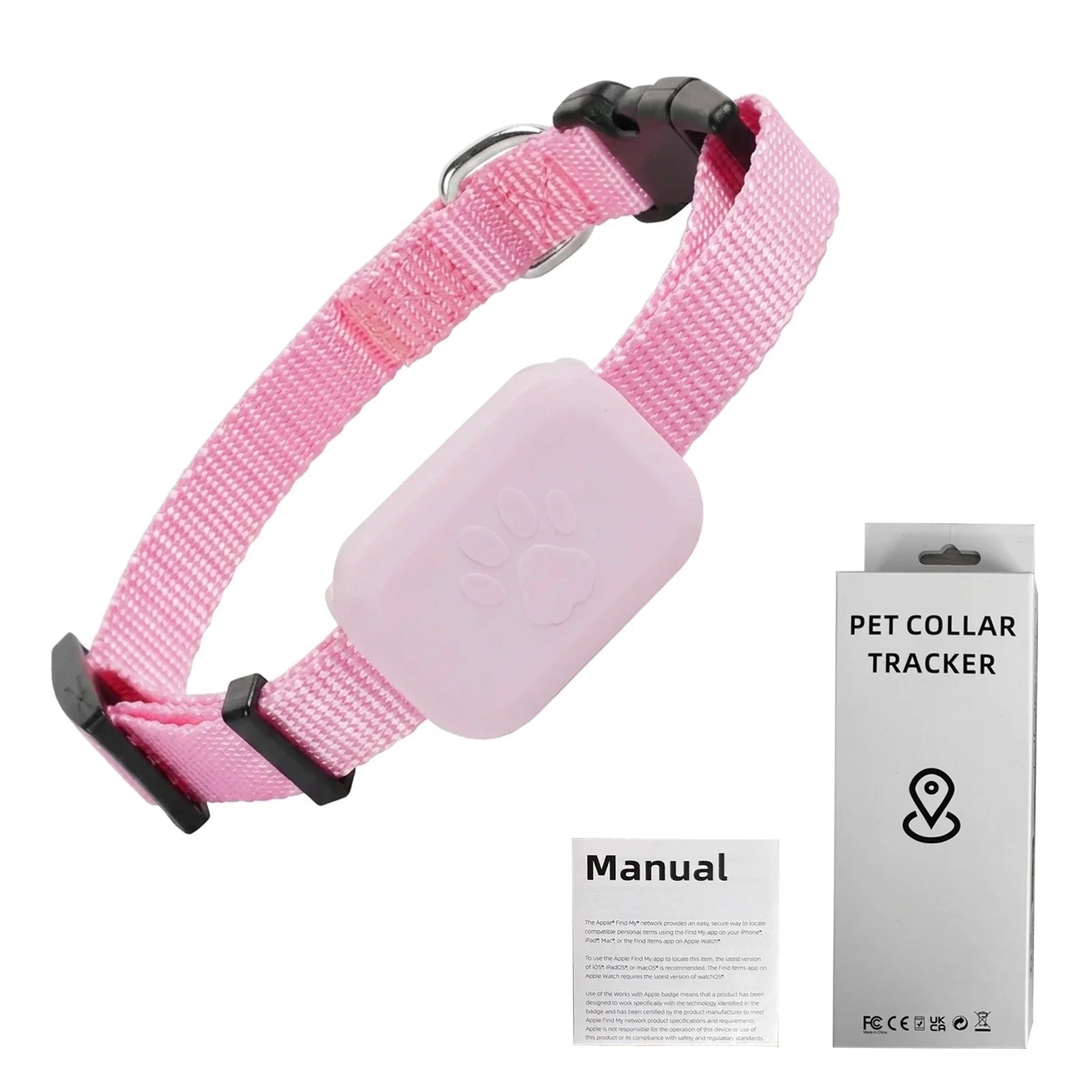 Waterproof GPS Collar Tracker with Apple Find My - Real-Time, Global