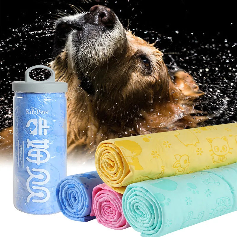 Synthetic Deerskin Pet Drying Towel — Ultra-Absorbent Quick-Dry Cloth for Dogs & Cats