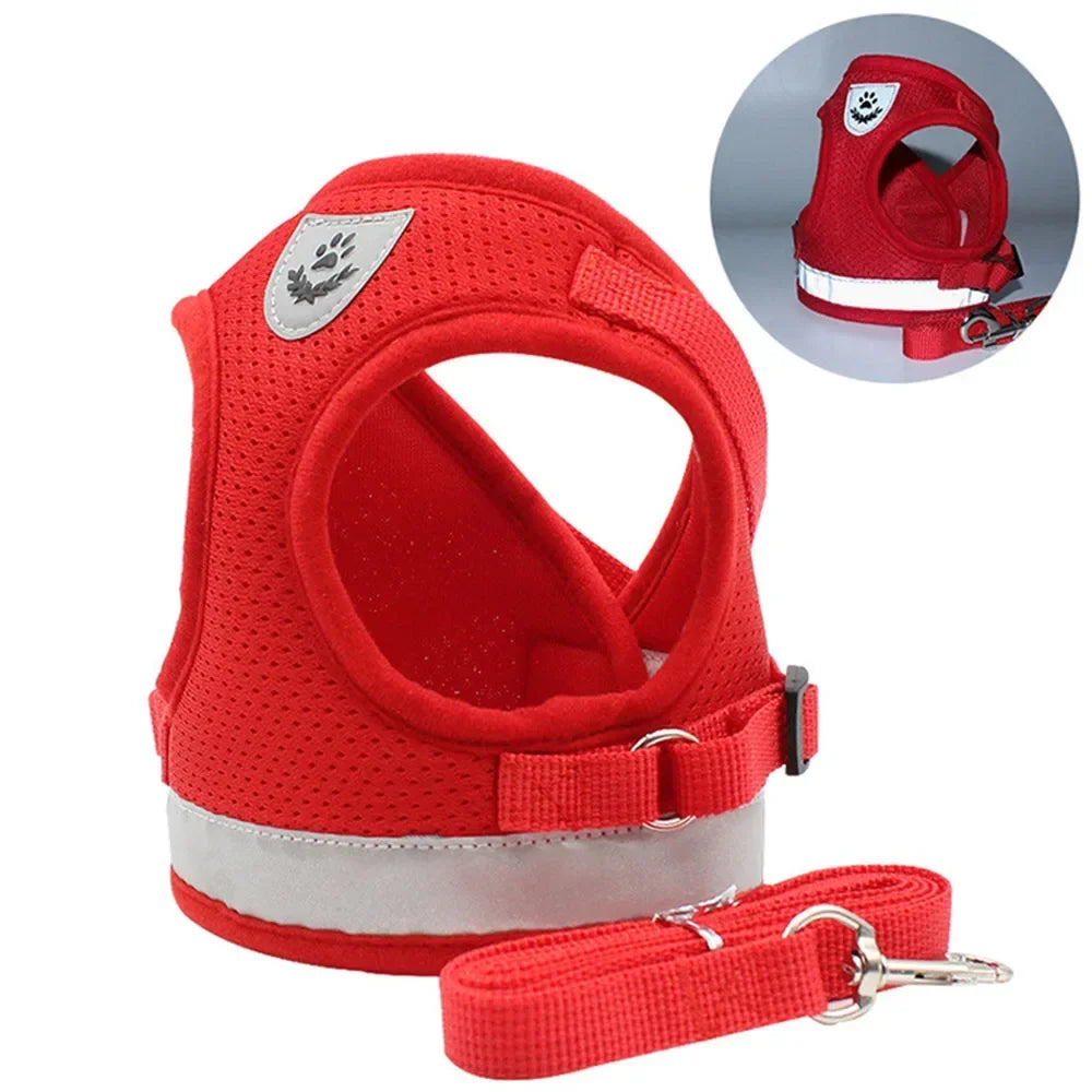 Reflective Escape-Proof Mesh Harness & Leash Set — For Cats & Small Dogs
