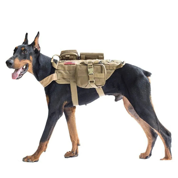 Tactical Camo Dog Vest (Outdoor Training, Chest & Back, Large Dogs)