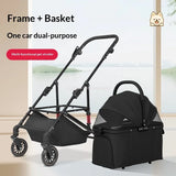 【One-Click】 Pet Stroller with Removable Carrier 35lbs Foldable Compact Travel Pet Stroller for Small to Medium Pets cats and dog