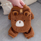 Warm Cartoon Animal Pattern Pet Jumpsuit — Cozy Soft Fleece Winter Dog & Cat Overalls