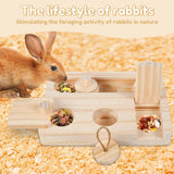 6-in-1 Wooden Foraging Puzzle Toy — Treat Feeder for Hamsters & Guinea Pigs