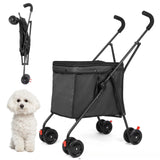 Pet Stroller Foldable Portable Multi Function Trolley For Small Medium Dog Cat Teddy Outdoor Travel Shopping Cart