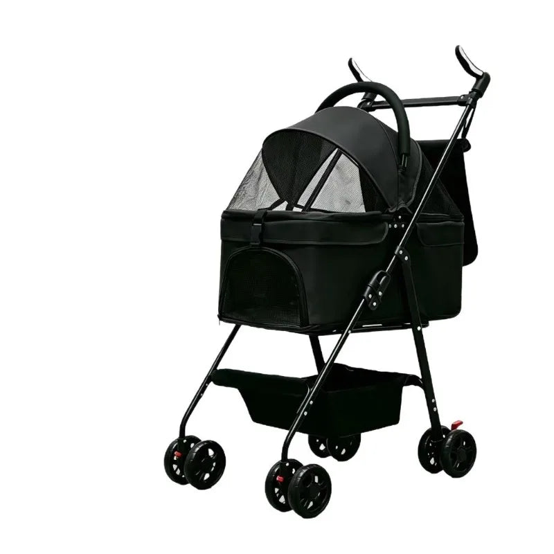 Detachable Washable Pet Stroller Trolley for Small & Medium Dogs & Cats — Lightweight Travel Carrier