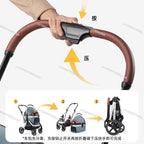 Luxury 4-Wheel Detachable Dog Show Pet Stroller for Cats & Dogs — Separation Trolley