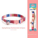 Woven Cat Collar with Bell & Safety Buckle