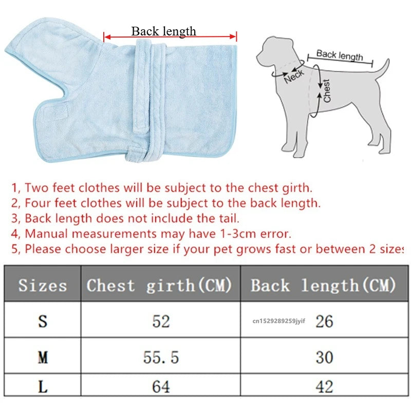Quick-Dry Pet Bathrobe — Soft Absorbent Wrap for Dogs & Cats