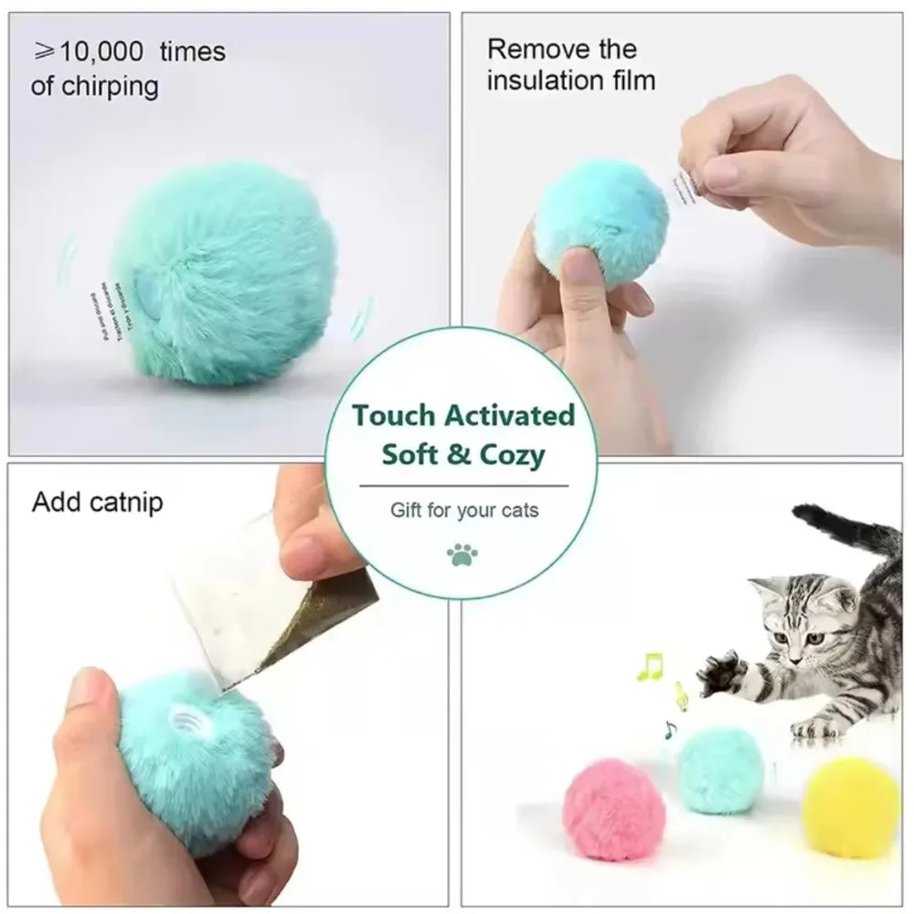 Interactive Squeaking Catnip Ball Toy