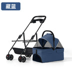 Outdoor Foldable Jogger Pet Stroller Trolley for Medium & Large Dogs & Cats — Large Capacity Travel Carrier