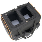 Expandable Foldable Double Rolling Pet Carrier for 2 Cats with Removable Divider