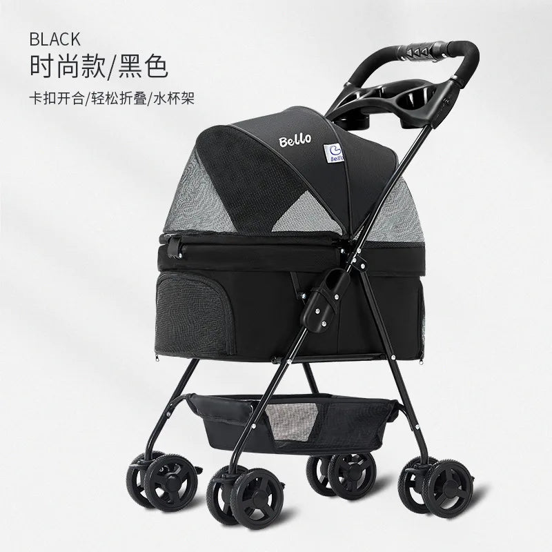 Bello SP02 Foldable Pet Stroller (Lightweight, Medium Dogs, 4 Colors)