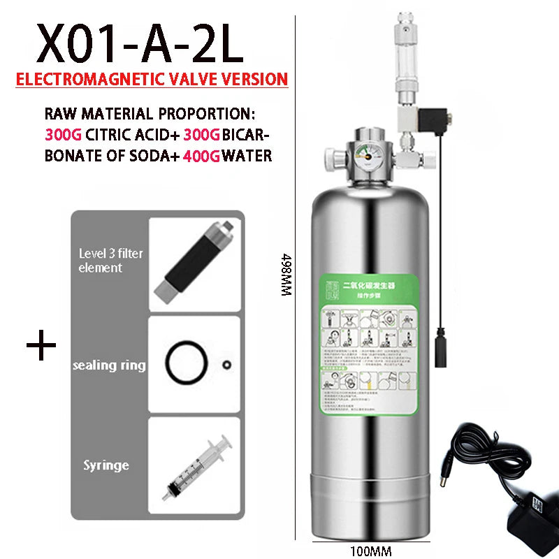DIY Stainless Steel Aquarium CO2 Generator System Kit