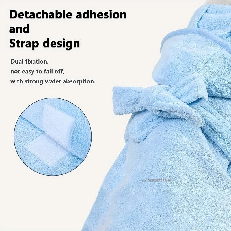 Quick-Dry Pet Bathrobe — Soft Absorbent Wrap for Dogs & Cats