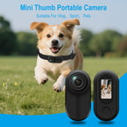 HD 1080P Wireless Pet Collar Camera with Magnetic Mount - No WiFi for Cats & Dogs
