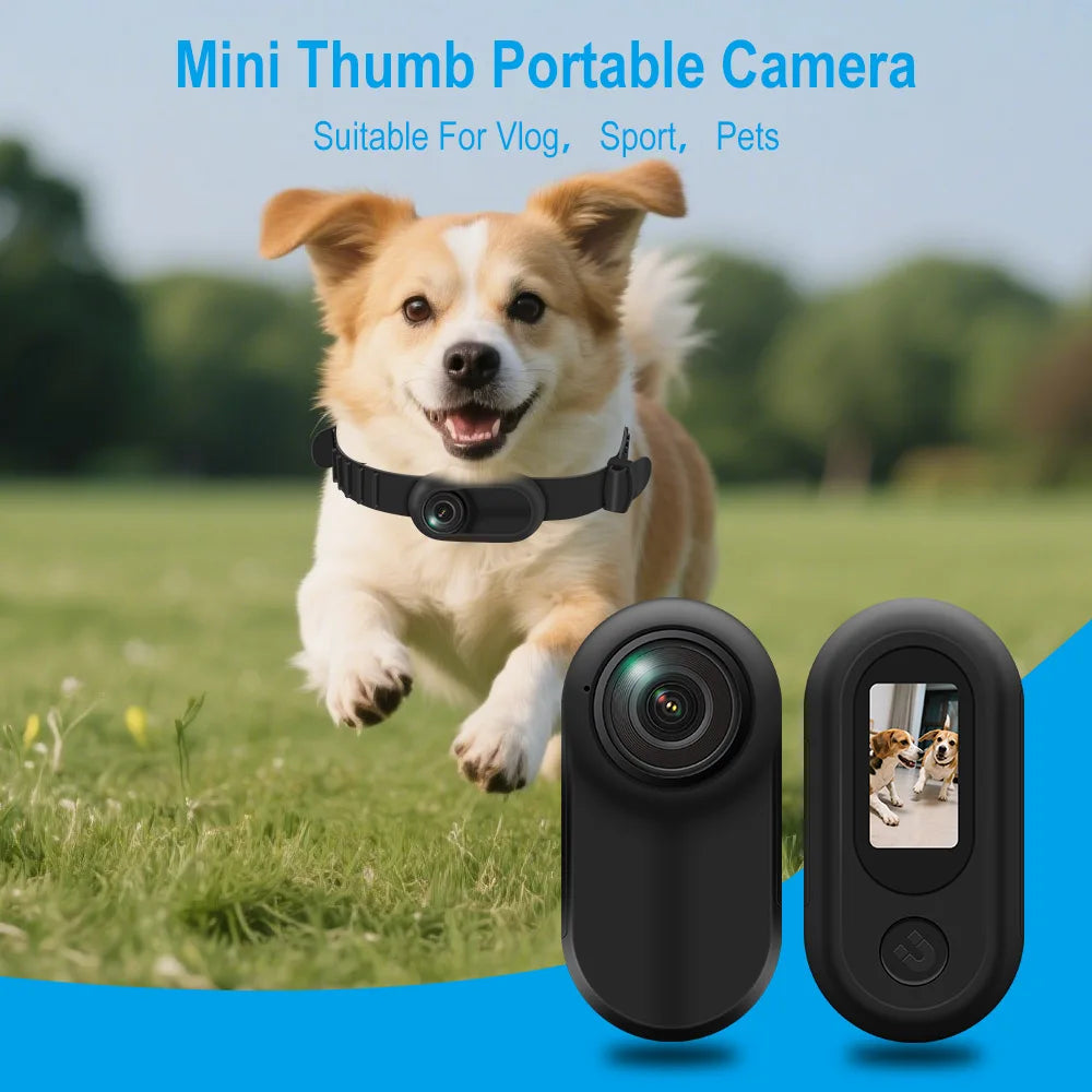 HD 1080P Wireless Pet Collar Camera with Magnetic Mount - No WiFi for Cats & Dogs