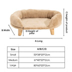 Plush Raised Pet Sofa Couch Bed with Anti-Slip Bottom