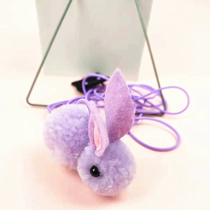 Simulated Mice & Rabbit Suction Cup Cat Teaser Toy — Spring Rope Interactive Cat Toy