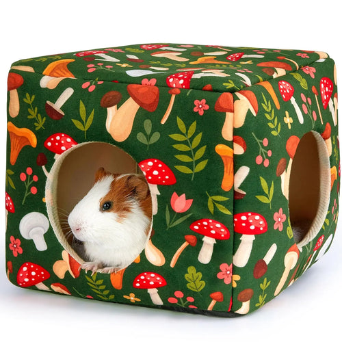 Plush Guinea Pig Hideout — Washable Dual-Entrance Small Pet House