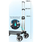 Foldable Large Pet Stroller with Telescopic Handle, Silent Wheels & Breathable Mesh — Outdoor Trolley Cart