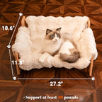 Raised Solid Wood Pet Couch Bed for Cats & Small Dogs