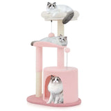 Flower-Themed Cat Activity Tower with Plush Condos