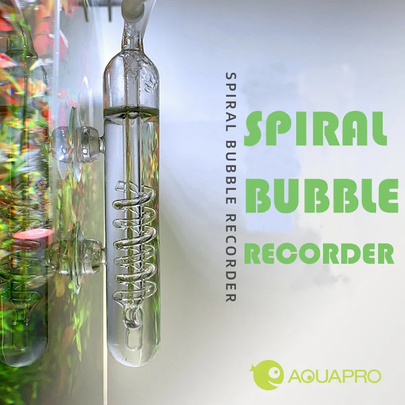 Glass CO2 Bubble Counter & Diffuser (Spiral Design, Planted Tank)