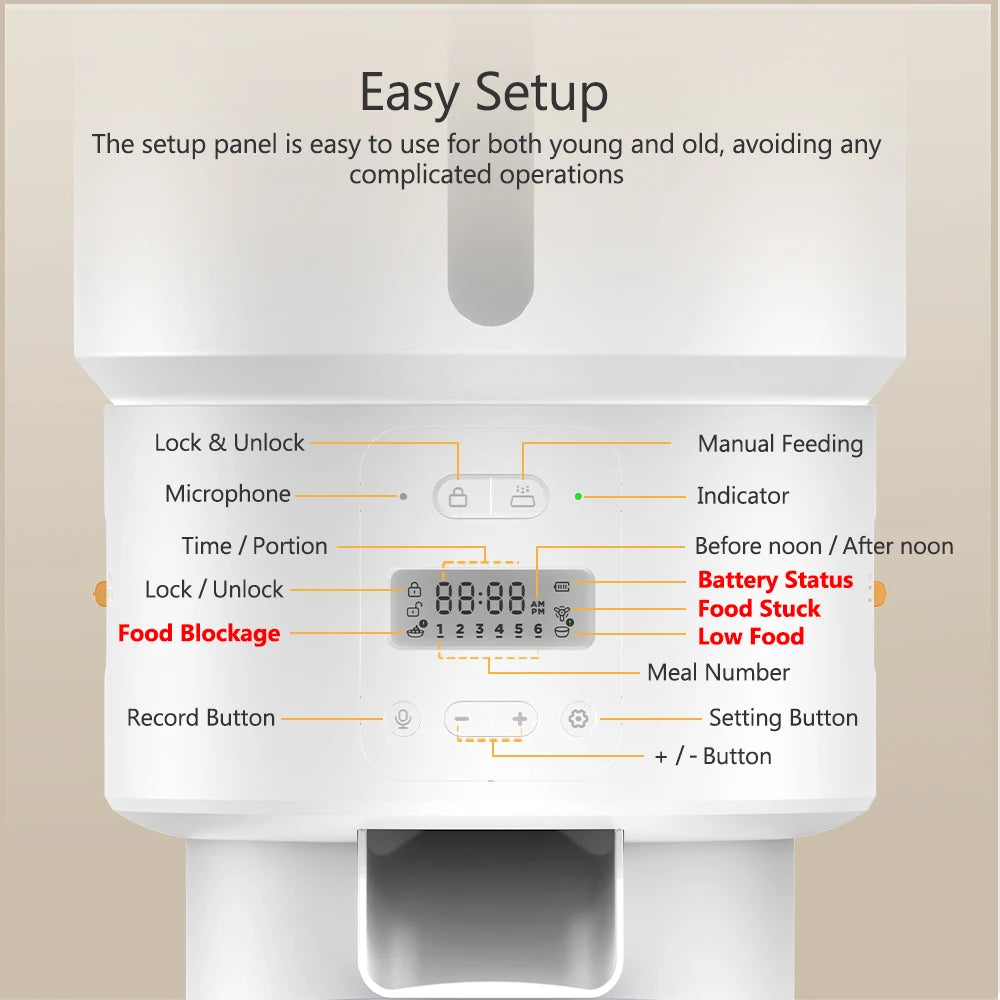 Smart Automatic Pet Feeder (Timed, Programmable, Dog & Cat)