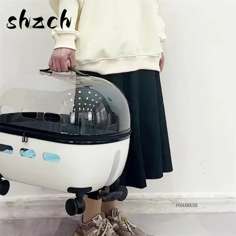 Transparent Foldable Pet Stroller Trolley for Cats & Dogs — Lightweight Compact Portable Outdoor Carrier