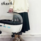 Transparent Foldable Pet Stroller Trolley for Cats & Dogs — Lightweight Compact Portable Outdoor Carrier