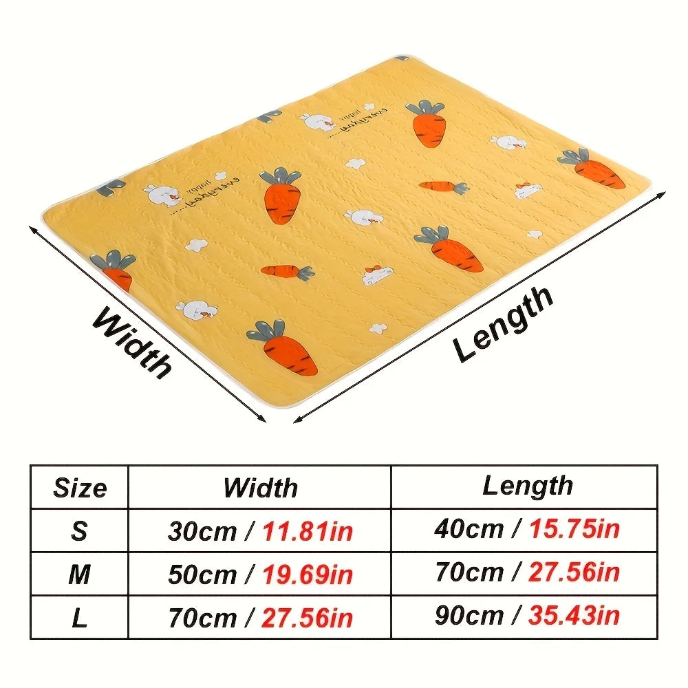Carrot-Shaped Rabbit Pee Pad — Reusable & Machine Washable