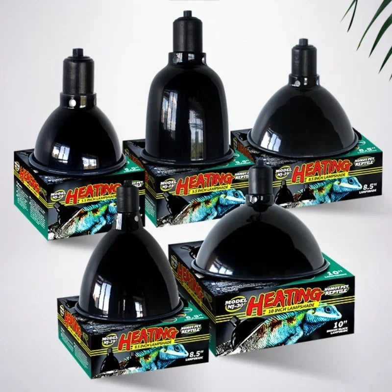 Deep Dome Reptile Lamp Fixture — Anti-Scald Protective Shade, 5.5"–10"