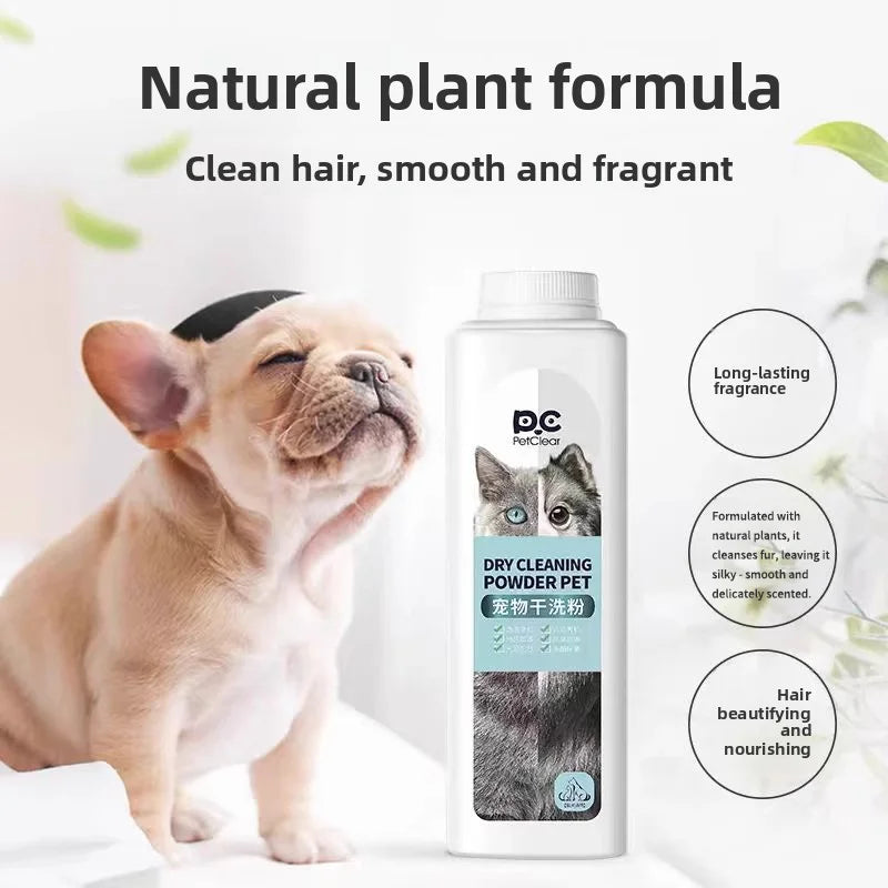 Plant-Based Pet Dry Shampoo Powder — Waterless Bath & Odor Control