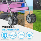 4-Wheel Foldable Lightweight Pet Stroller with Cup Holder for Small & Medium Dogs & Cats