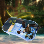 Turtle Tank with Coconut Tree Décor — 5-Zone Terrarium for Turtles & Reptiles